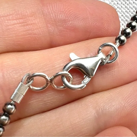 NATIVE Navajo Pearls Sterling Silver 24” Graduated Y Lariat Variegated Necklace - Picture 6 of 7